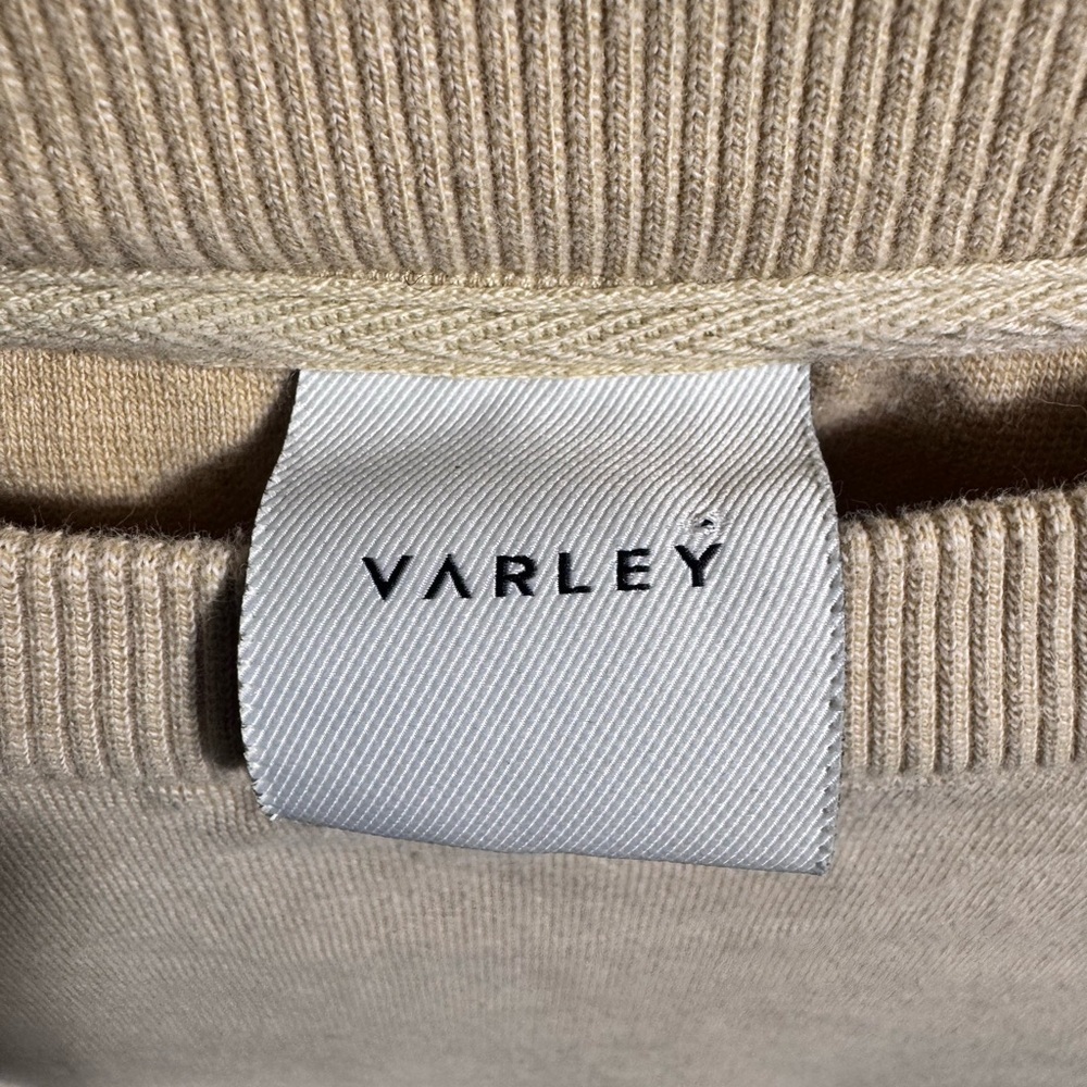 Varley Edith Pique Crewneck Sweater in Beige - Picture 6 of 8